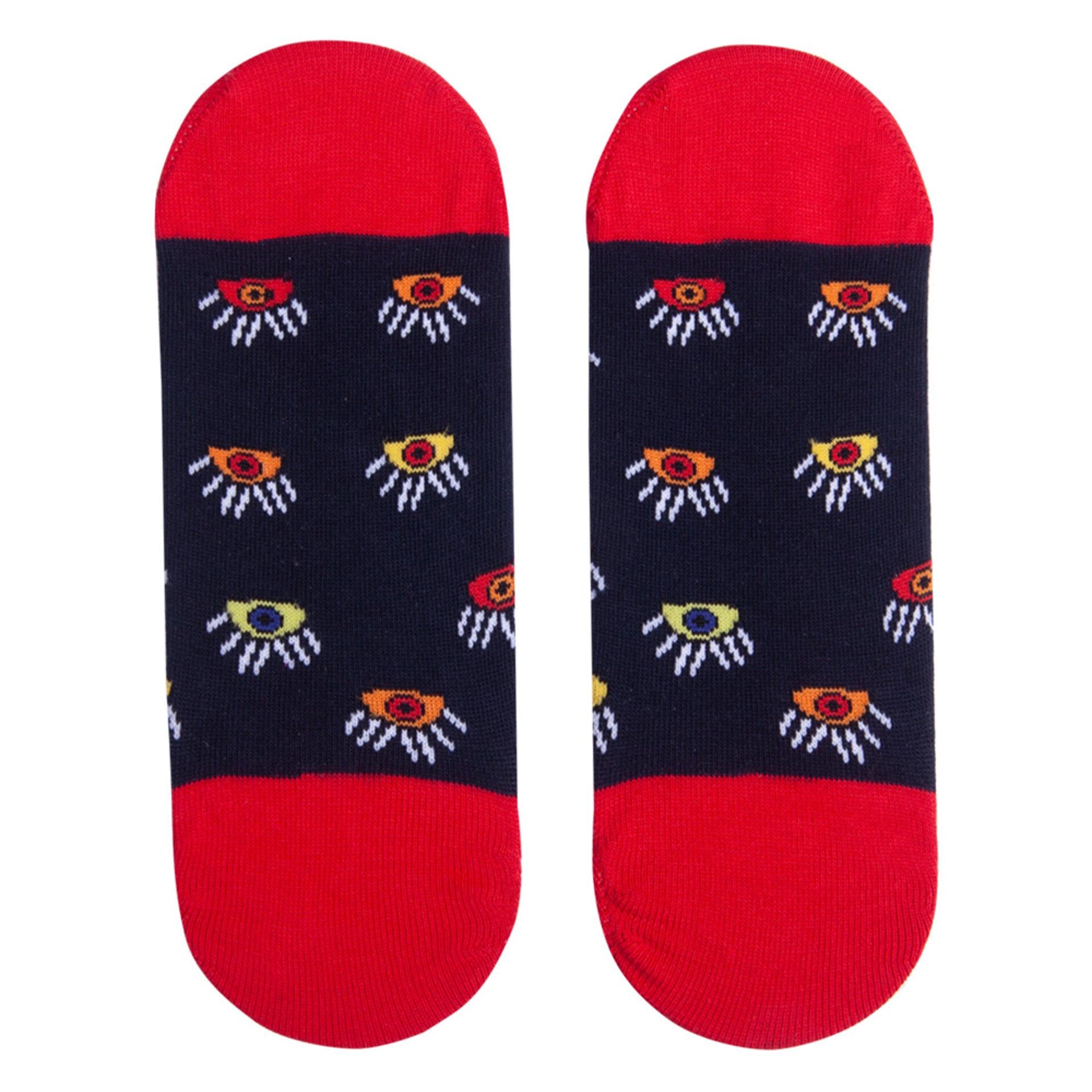 Biggdesign My Eyes On You Damen Sneaker Socken Set mit bunten Mustern und weichem Material, ideal für jeden Schuhstil.